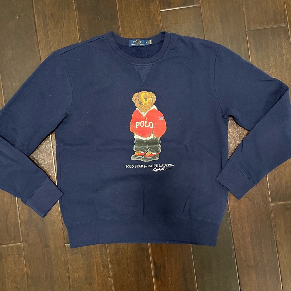 Polo Ralph Lauren polo sports bear sweatshirt, size m, navy color.